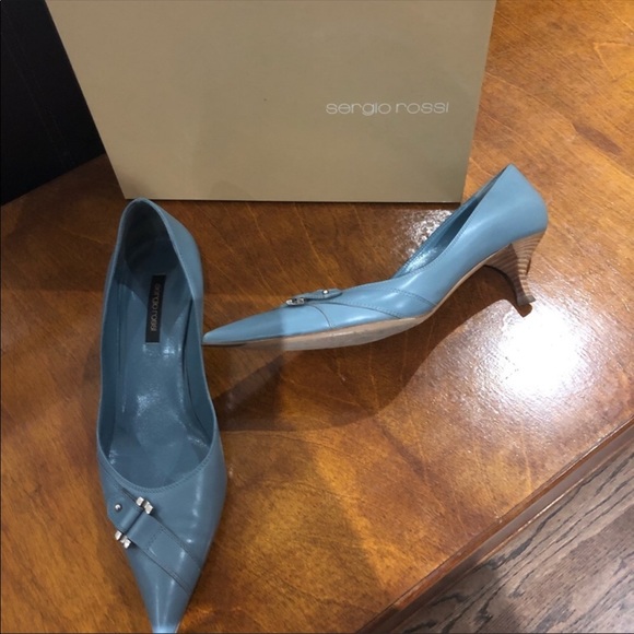 Sergio Rossi Kitten heels with silver buckle - Picture 2 of 6